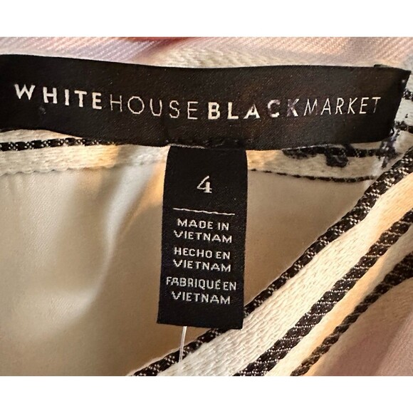 White House Black Market Dress Linen Cotton Striped With Pockets Size 4 NWT - Picture 7 of 11